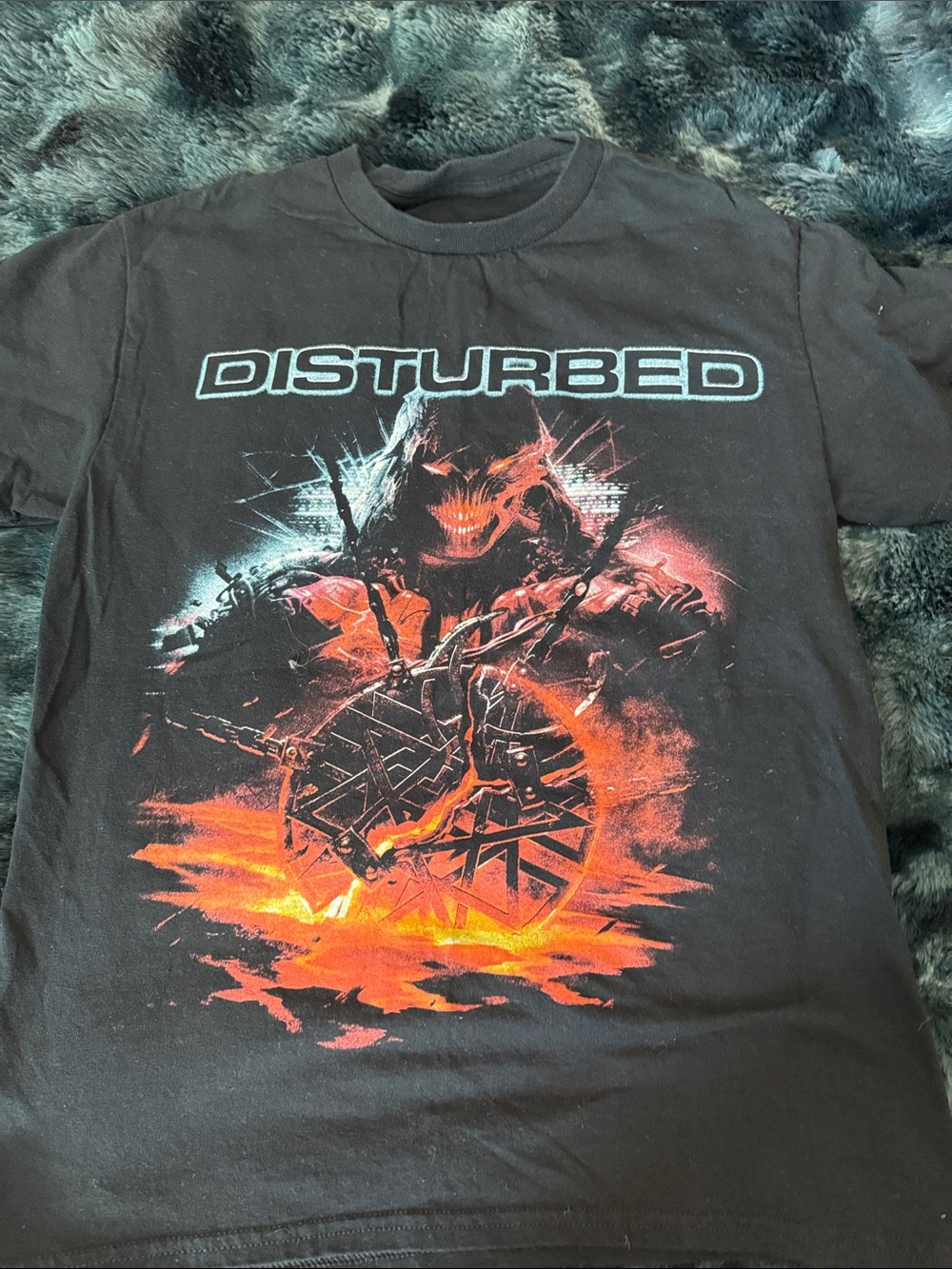 Ladies Black Graphic Band T-Shirt Disturbed